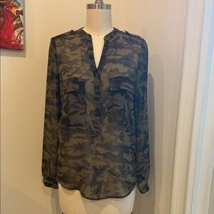 Zara Camouflage Button Down Shirt